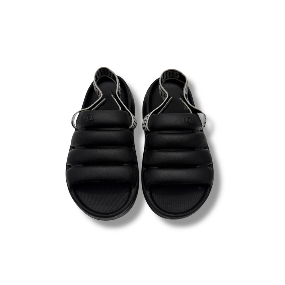 UGG Sport Yeah Slide Sandals 6.5/7 Black Foam Detachable Strap Casual